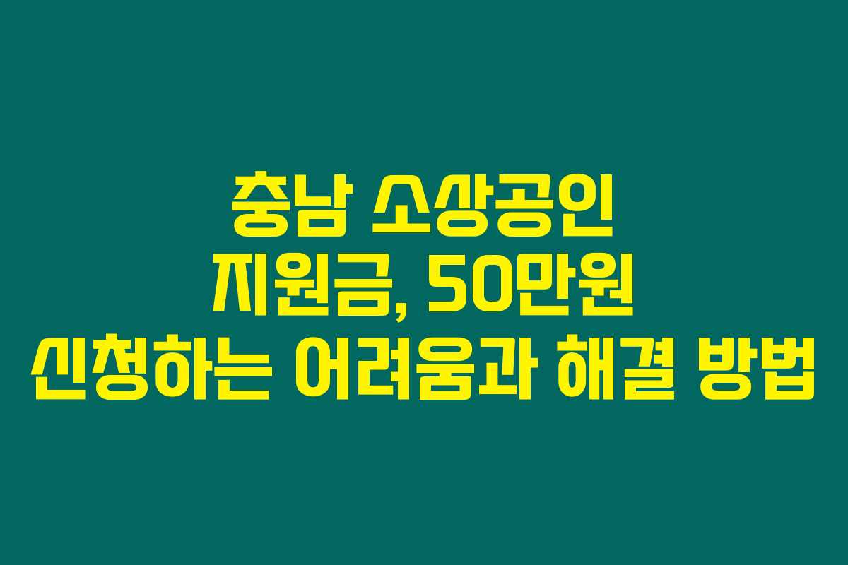 충남 소상공인 지원금, 50만원 신청하는 어려움과 해결 방법