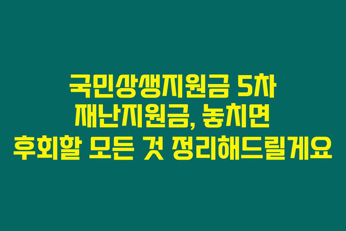 국민상생지원금 5차 재난지원금, 놓치면 후회할 모든 것 정리해드릴게요