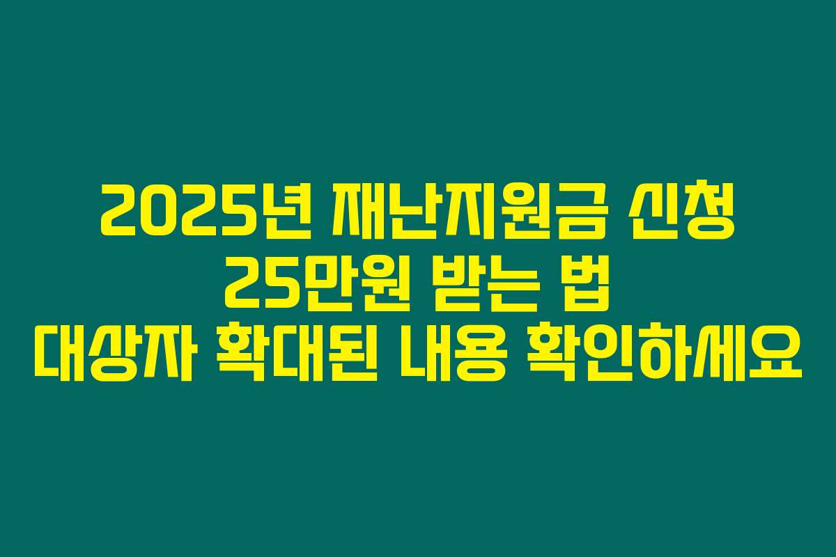 2025년 재난지원금 신청 25만원 받는 법 대상자 확대된 내용 확인하세요