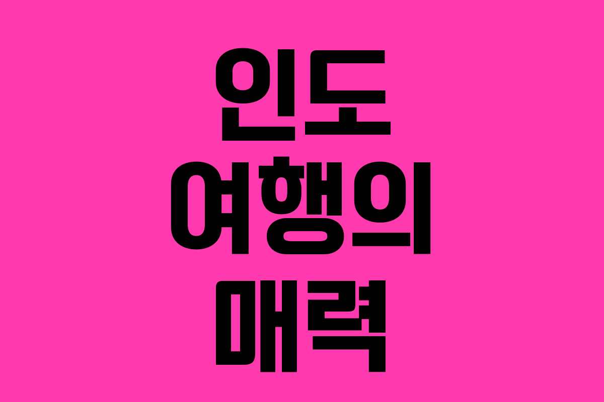 인도 여행의 매력