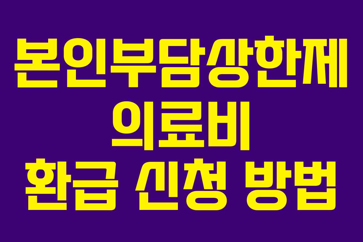 본인부담상한제 의료비 환급 신청 방법