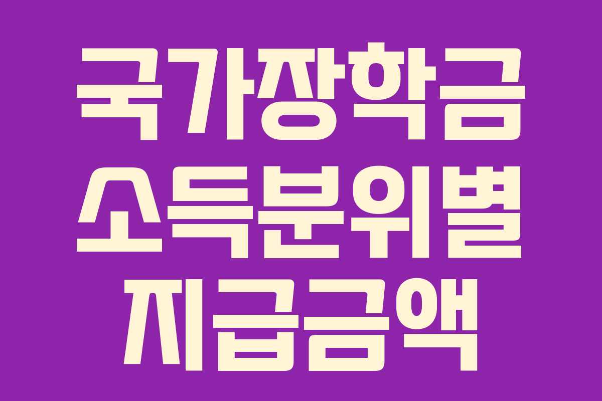 국가장학금 소득분위별 지급금액 국가장학금 소득분위별 지급금액
