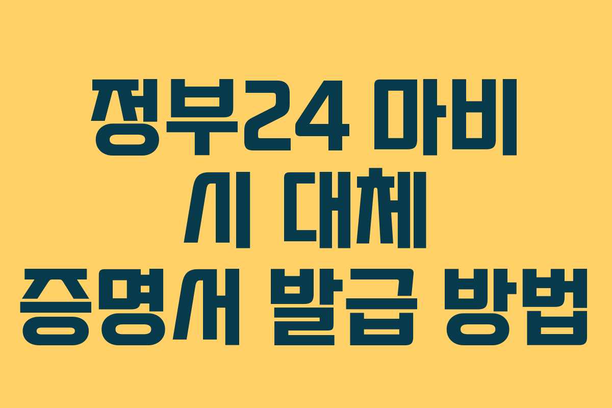 정부24 마비 시 대체 증명서 발급 방법