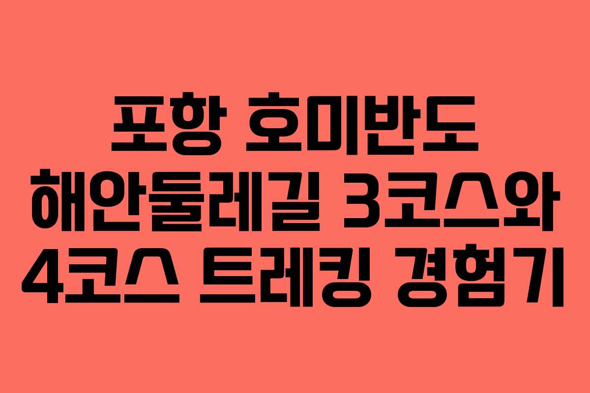 포항 호미반도 해안둘레길 3코스와 4코스 트레킹 경험기