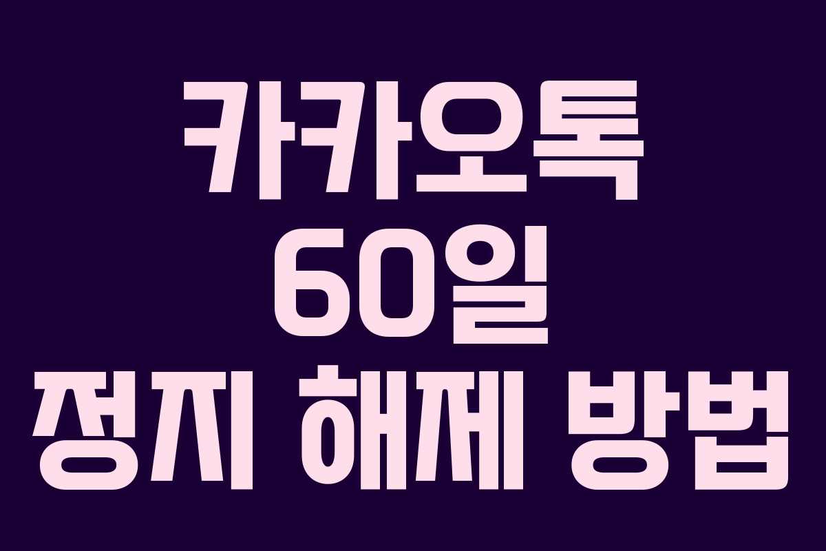 카카오톡 60일 정지 해제 방법