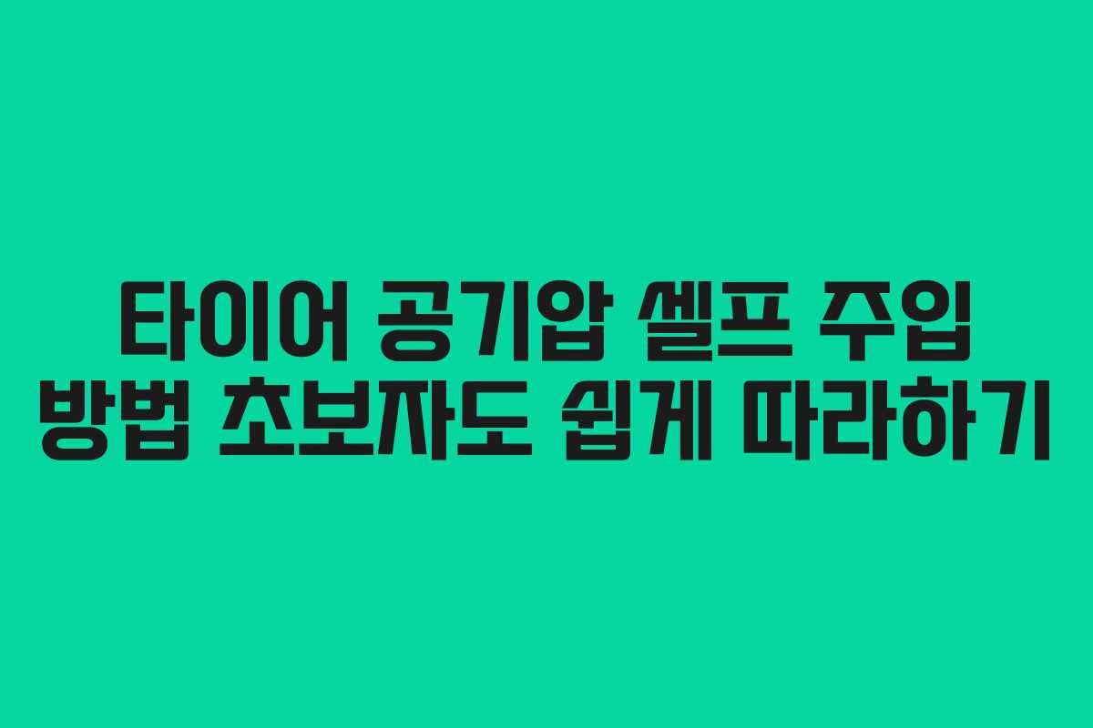 타이어 공기압 셀프 주입 방법 초보자도 쉽게 따라하기 타이어 공기압 셀프 주입 방법 초보자도 쉽게 따라하기