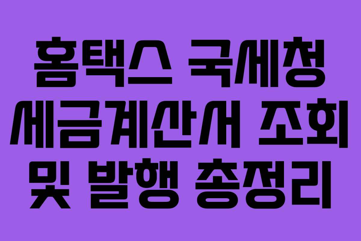 홈택스 국세청 세금계산서 조회 및 발행 총정리
