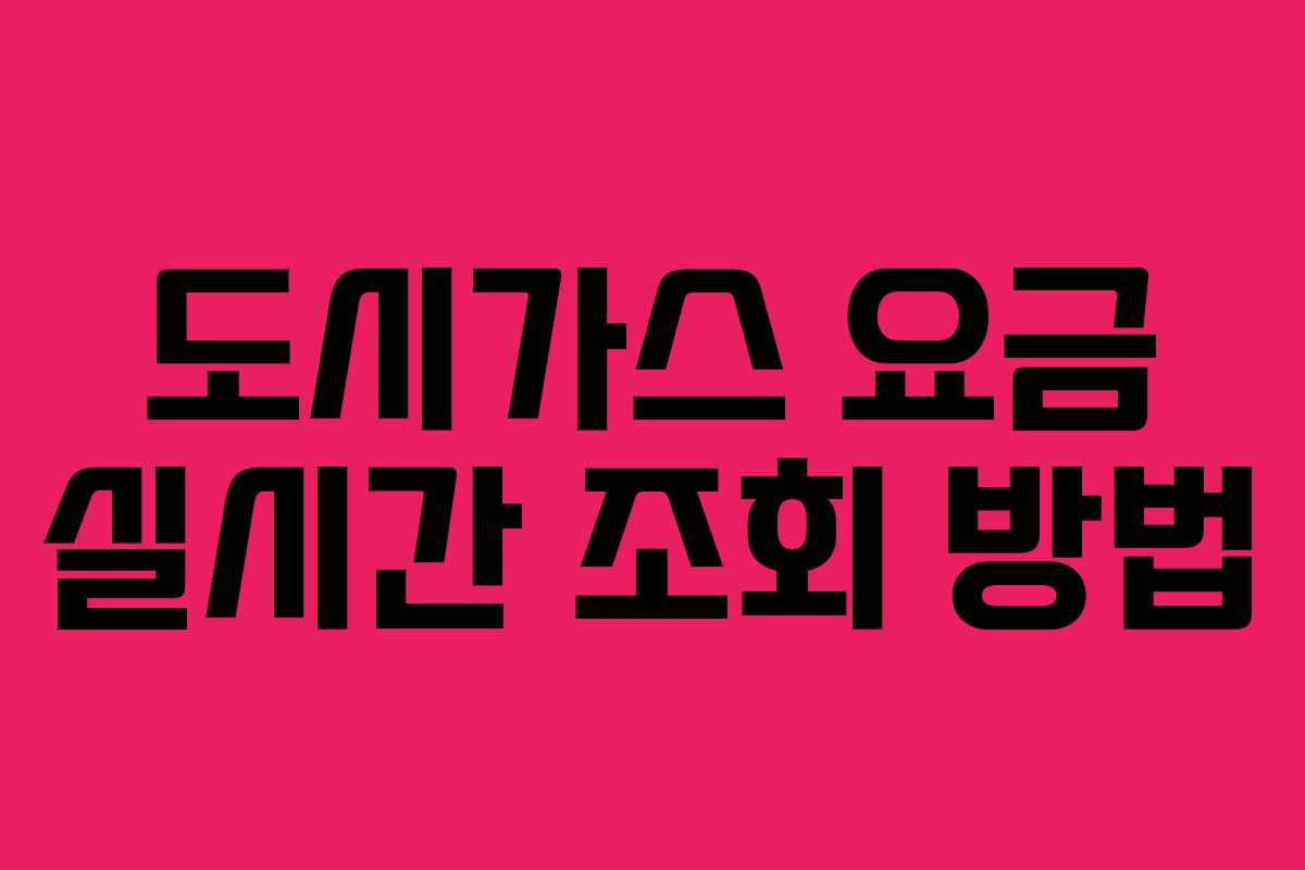 도시가스 요금 실시간 조회 방법 도시가스 요금 실시간 조회 방법