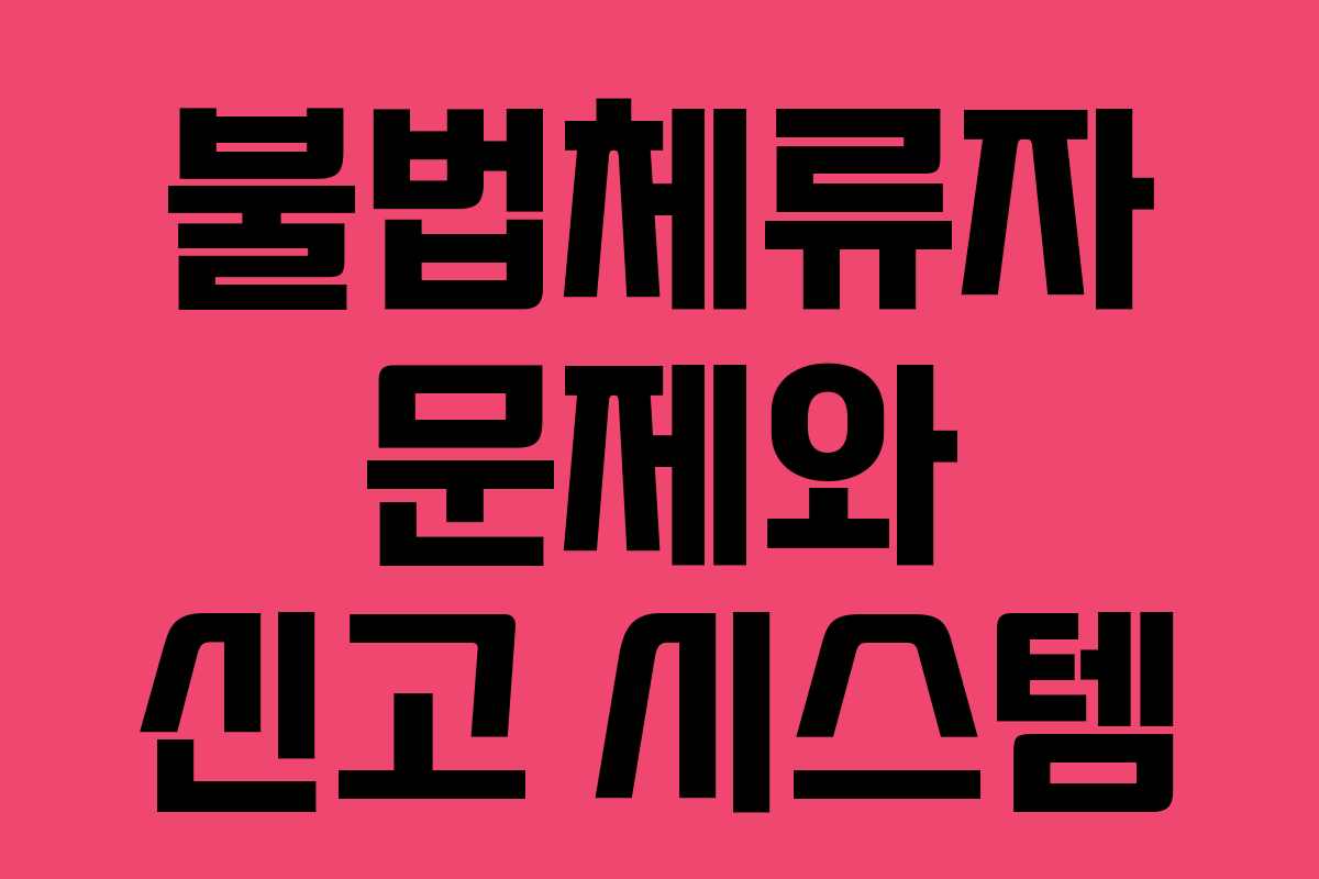 불법체류자 문제와 신고 시스템