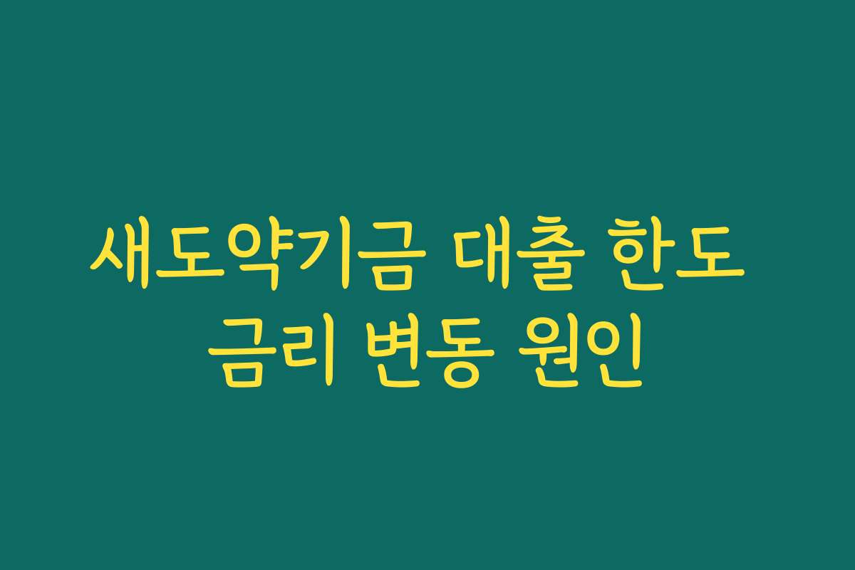새도약기금 대출 한도 금리 변동 원인