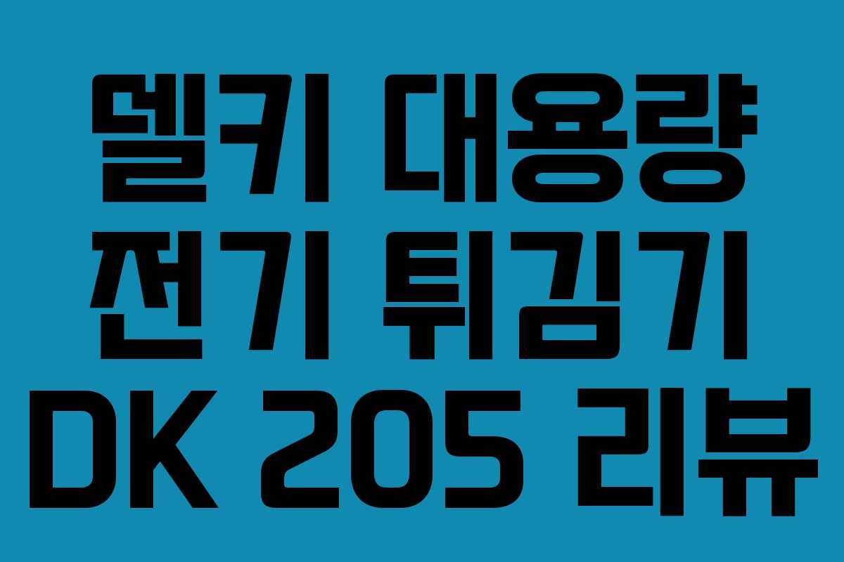 델키 대용량 전기 튀김기 DK 205 리뷰