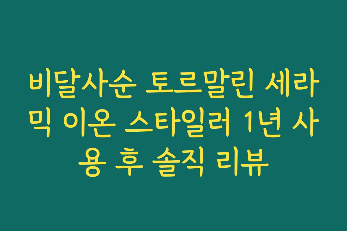 비달사순 토르말린 세라믹 이온 스타일러 1년 사용 후 솔직 리뷰