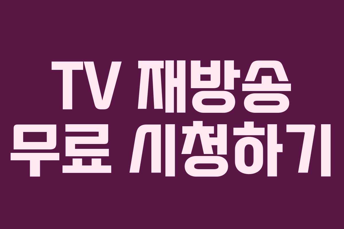 TV 재방송 무료 시청하기