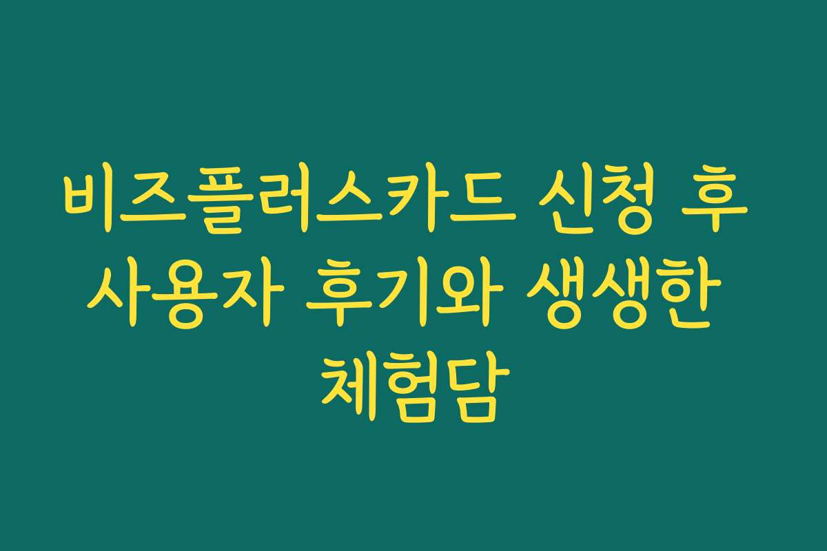 비즈플러스카드 신청 후 사용자 후기와 생생한 체험담 비즈플러스카드 신청 후 사용자 후기와 생생한 체험담