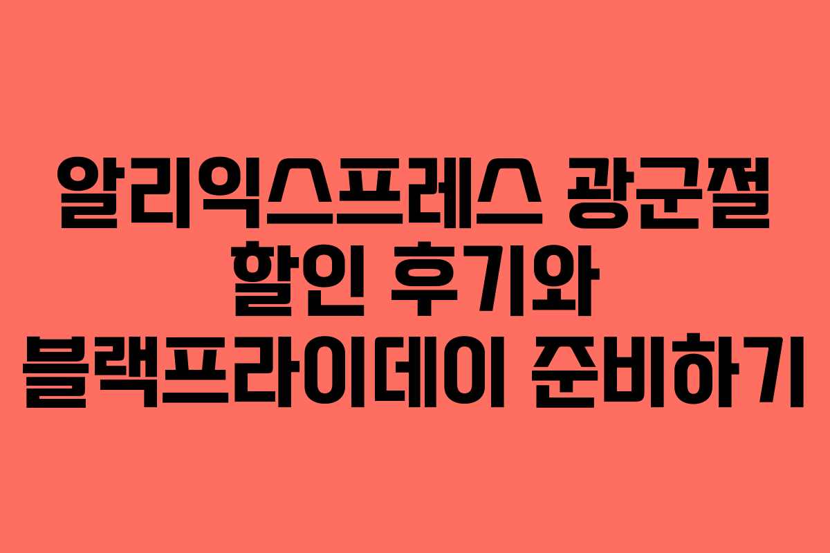 알리익스프레스 광군절 할인 후기와 블랙프라이데이 준비하기