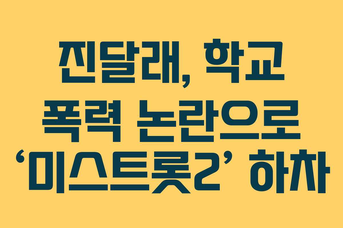 진달래, 학교 폭력 논란으로 ‘미스트롯2’ 하차