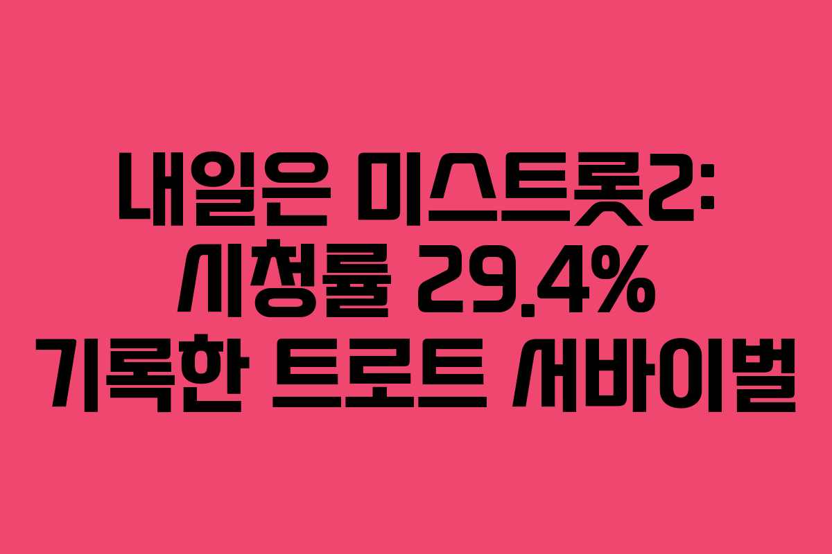 내일은 미스트롯2: 시청률 29.4% 기록한 트로트 서바이벌