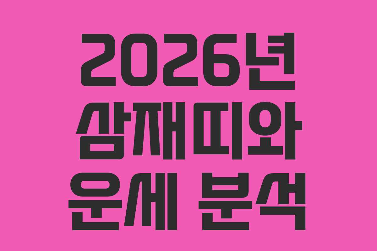 2026년 삼재띠와 운세 분석