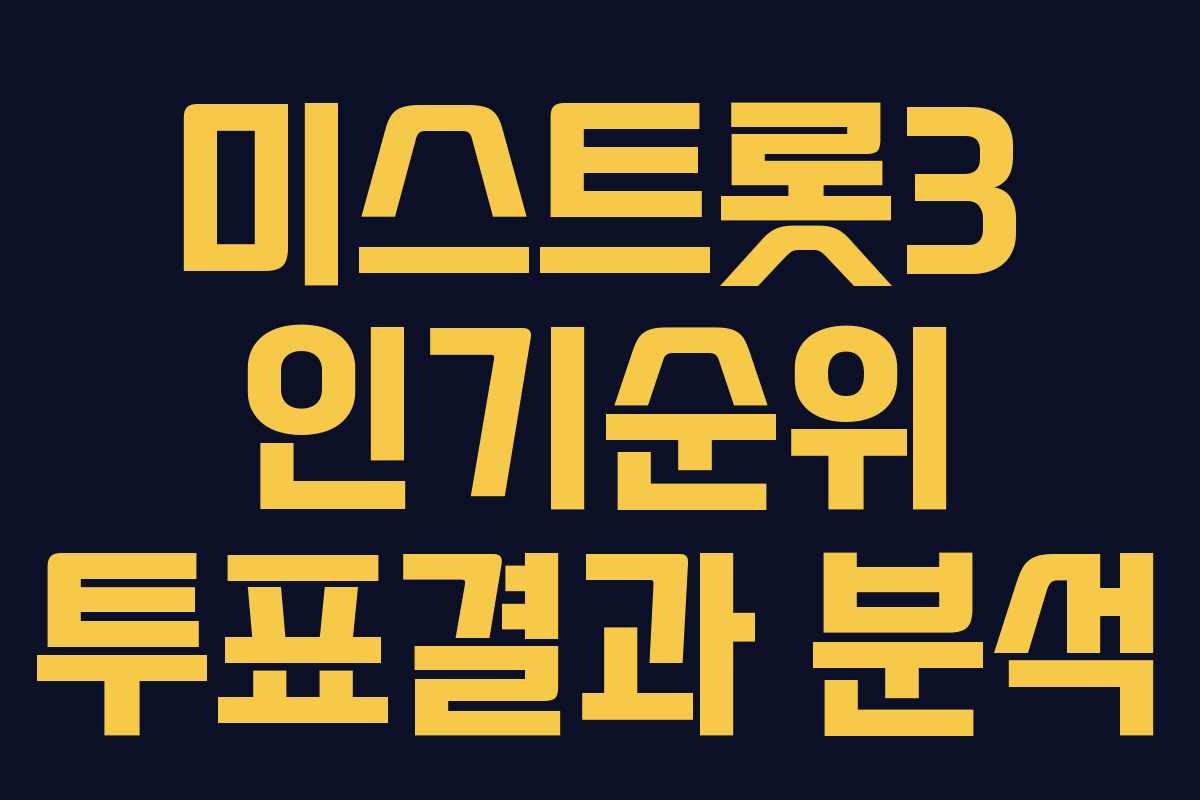 미스트롯3 인기순위 투표결과 분석