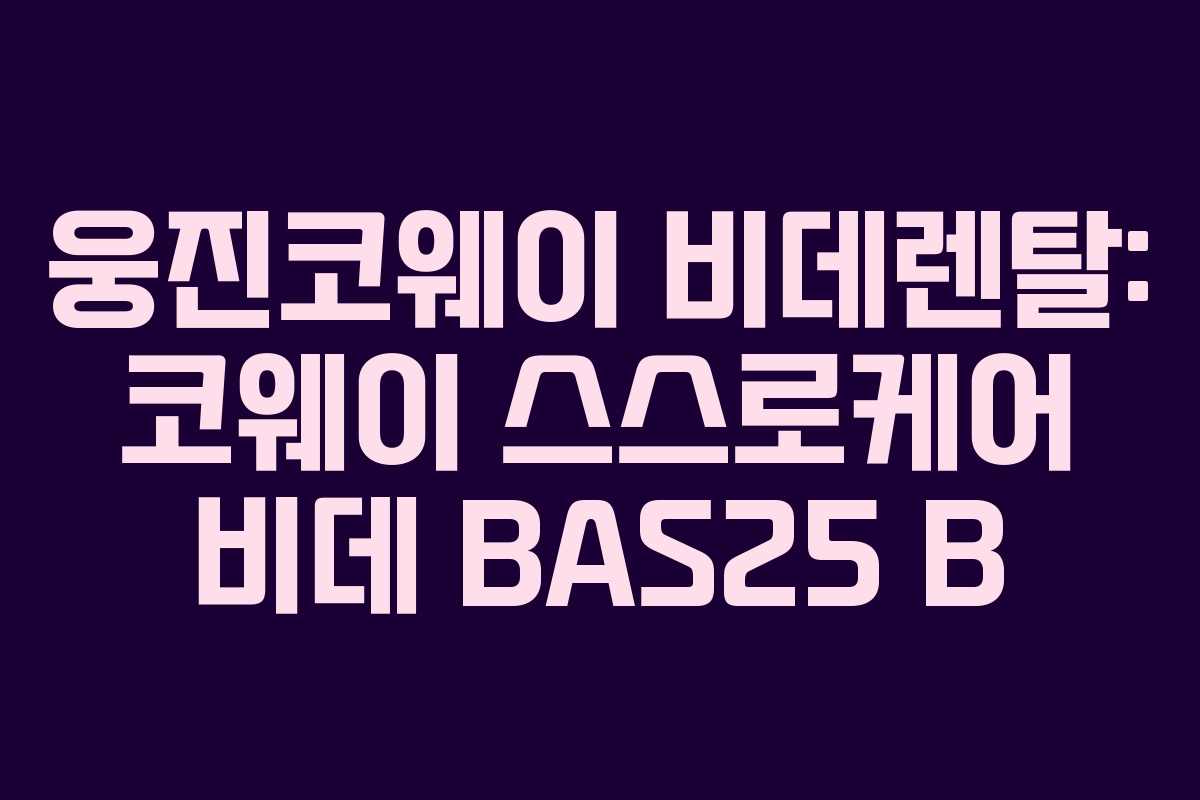 웅진코웨이 비데렌탈: 코웨이 스스로케어 비데 BAS25 B 웅진코웨이 비데렌탈: 코웨이 스스로케어 비데 BAS25 B