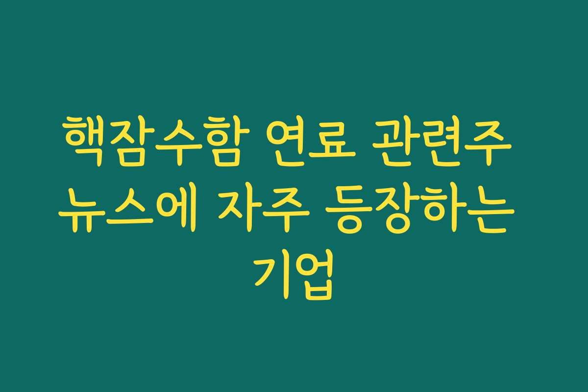 핵잠수함 연료 관련주 뉴스에 자주 등장하는 기업