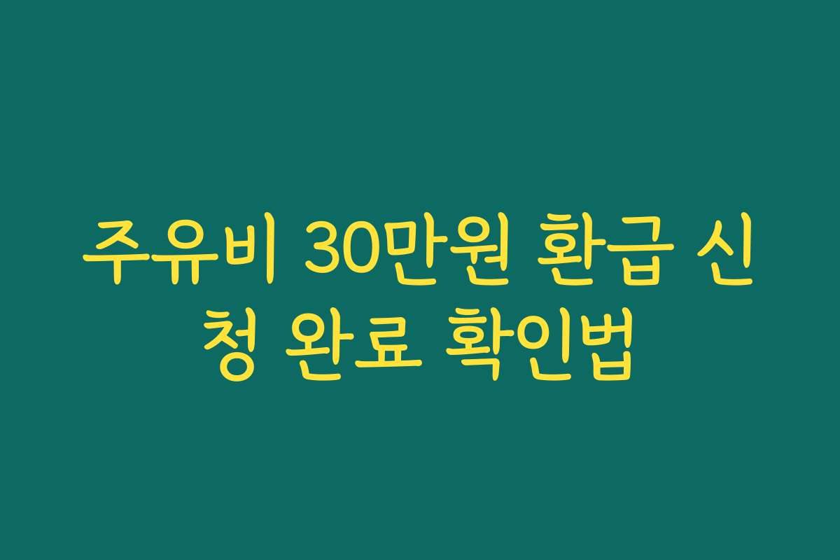 주유비 30만원 환급 신청 완료 확인법