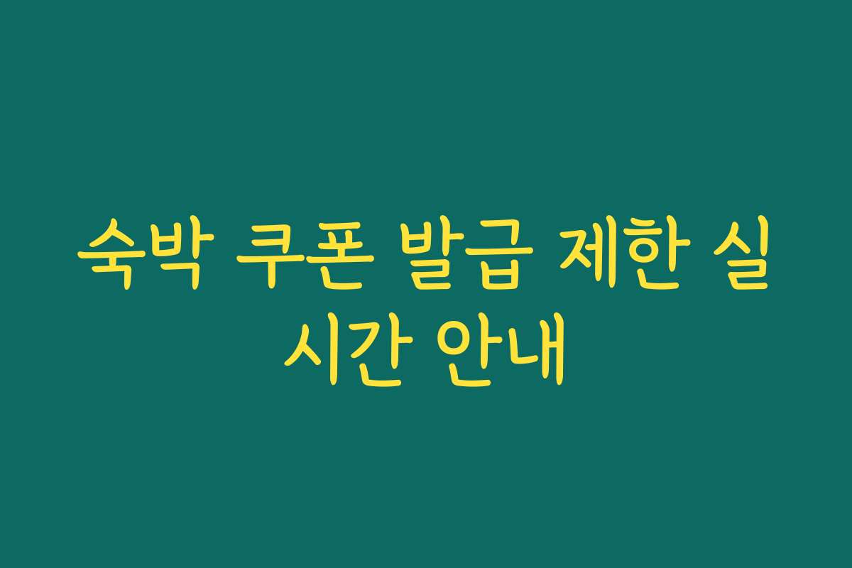 숙박 쿠폰 발급 제한 실시간 안내
