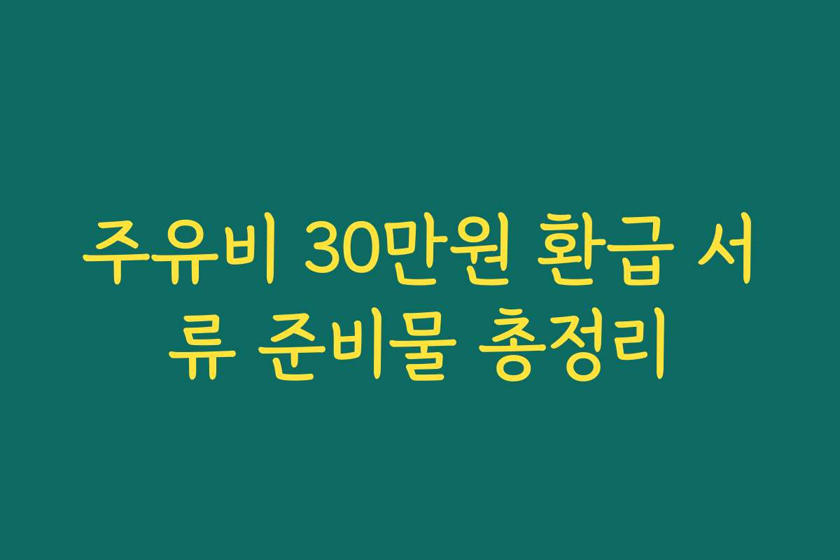 주유비 30만원 환급 서류 준비물 총정리