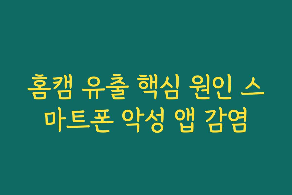홈캠 유출 핵심 원인 스마트폰 악성 앱 감염