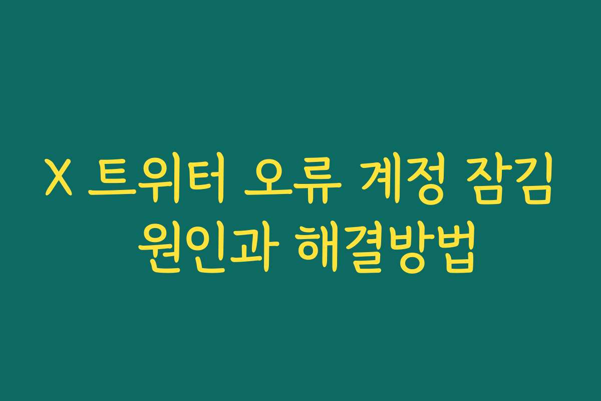 X 트위터 오류 계정 잠김 원인과 해결방법