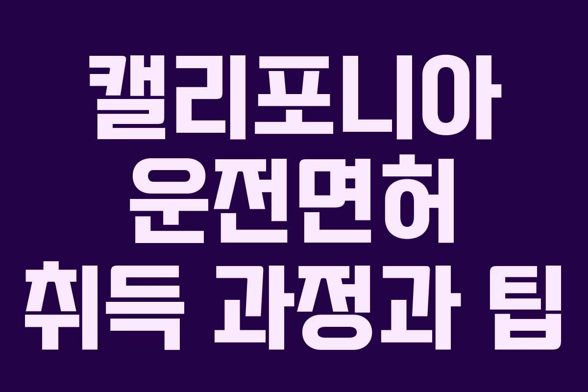 캘리포니아 운전면허 취득 과정과 팁