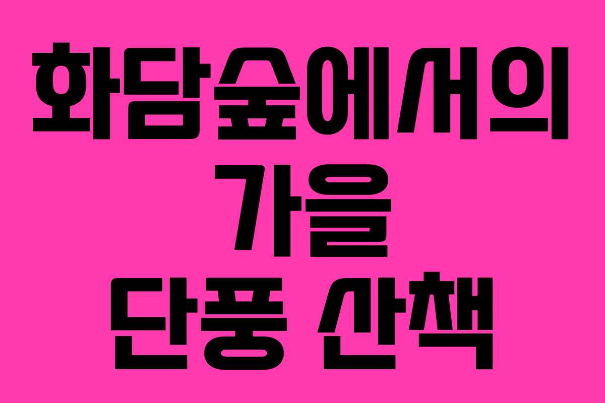 화담숲에서의 가을 단풍 산책