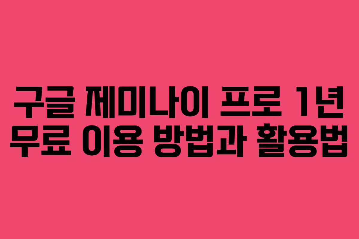 구글 제미나이 프로 1년 무료 이용 방법과 활용법 구글 제미나이 프로 1년 무료 이용 방법과 활용법