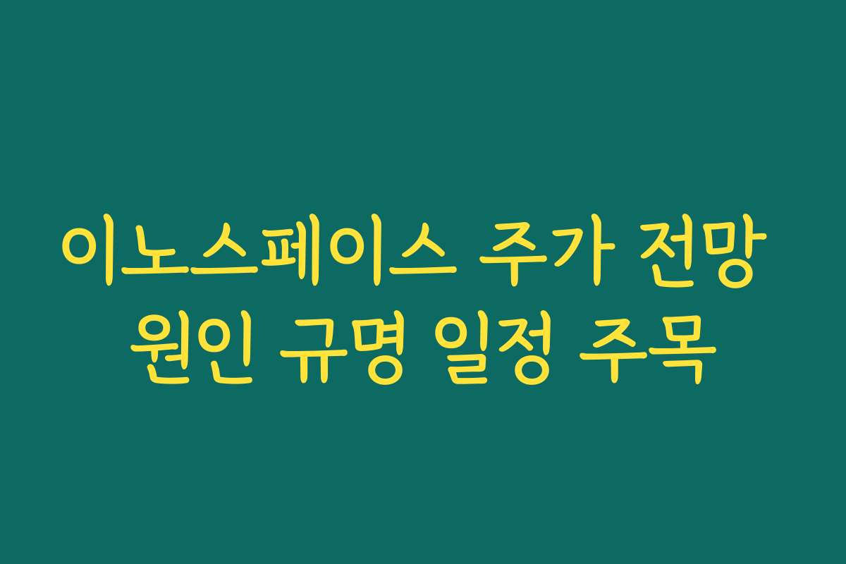 이노스페이스 주가 전망 원인 규명 일정 주목