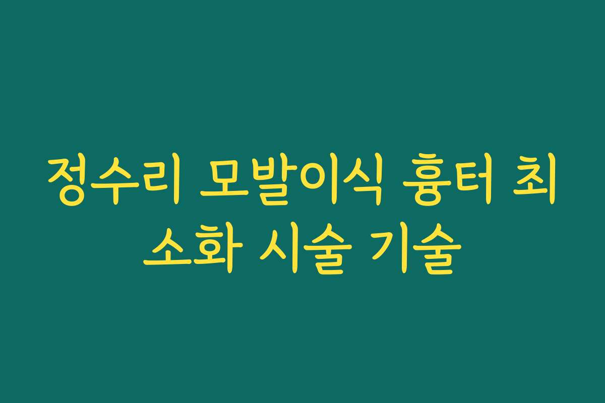 정수리 모발이식 흉터 최소화 시술 기술