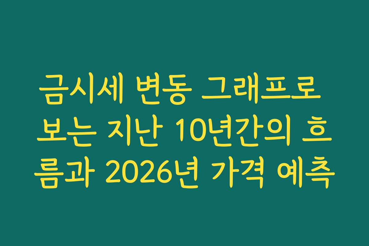 금시세 변동 그래프로 보는 지난 10년간의 흐름과 2026년 가격 예측