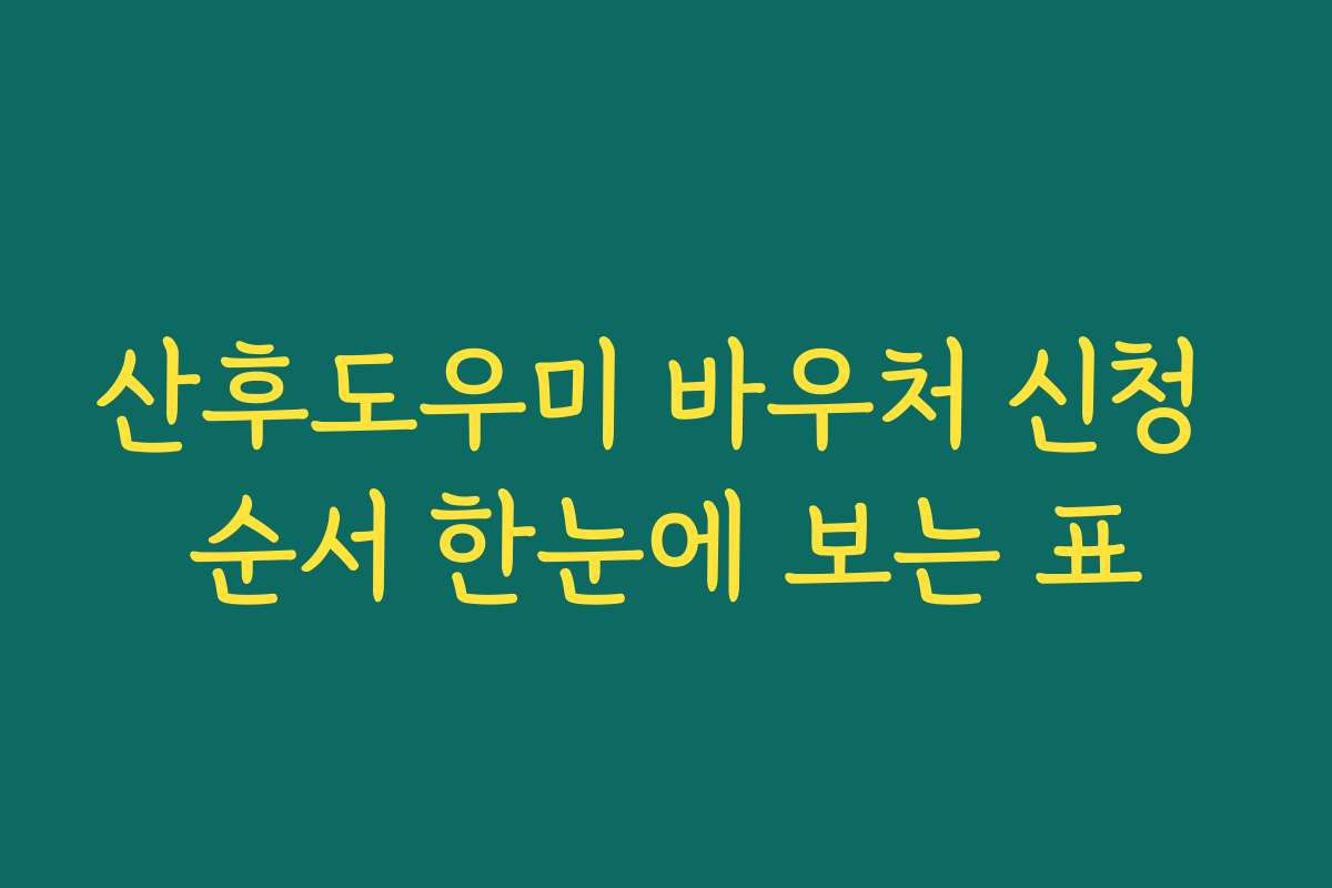 산후도우미 바우처 신청 순서 한눈에 보는 표