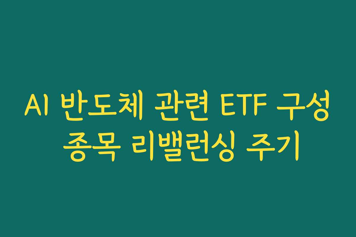 AI 반도체 관련 ETF 구성 종목 리밸런싱 주기