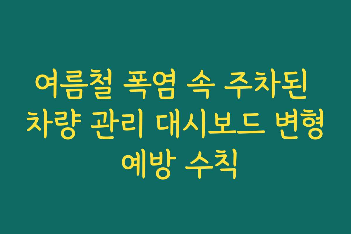 여름철 폭염 속 주차된 차량 관리 대시보드 변형 예방 수칙 여름철 폭염 속 주차된 차량 관리 대시보드 변형 예방 수칙