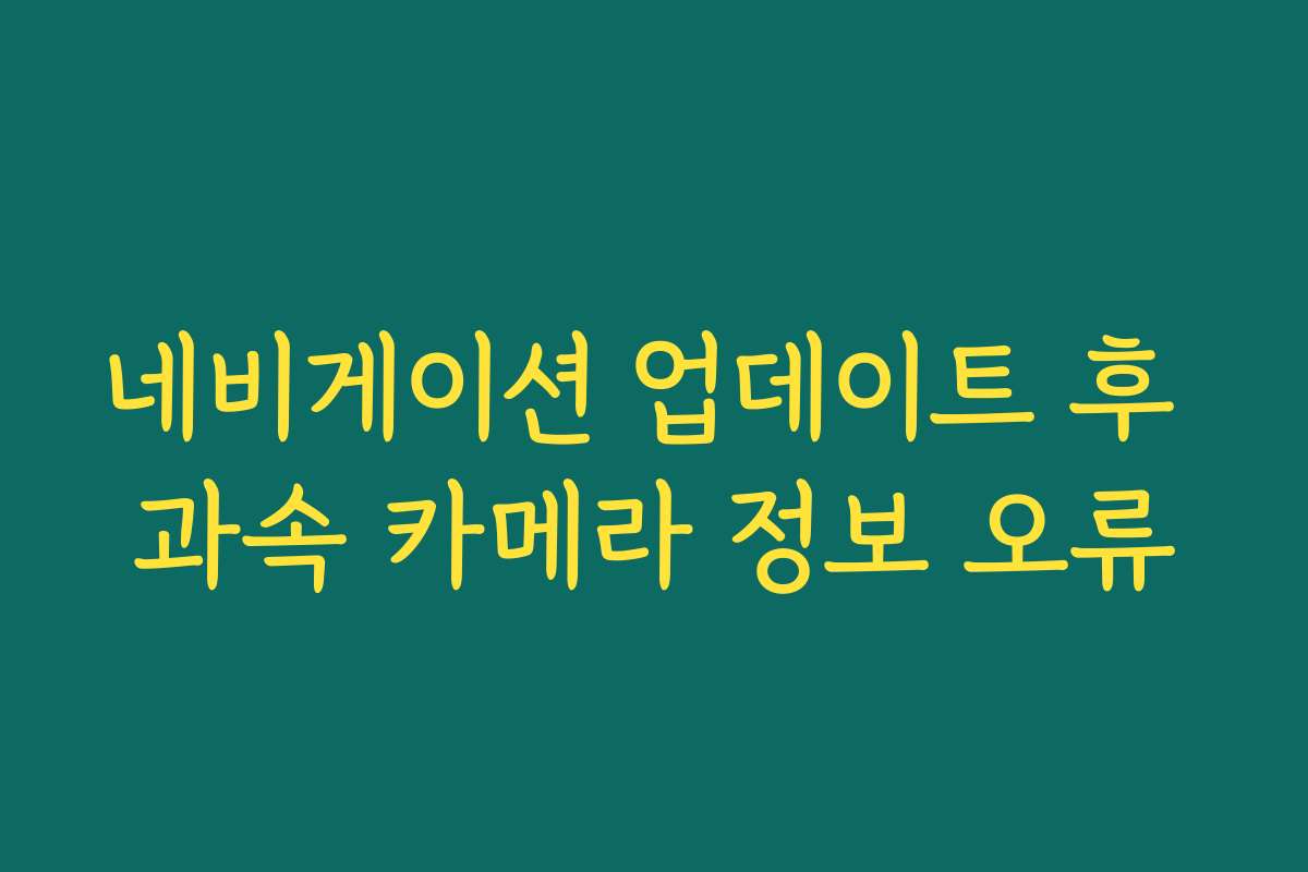 네비게이션 업데이트 후 과속 카메라 정보 오류