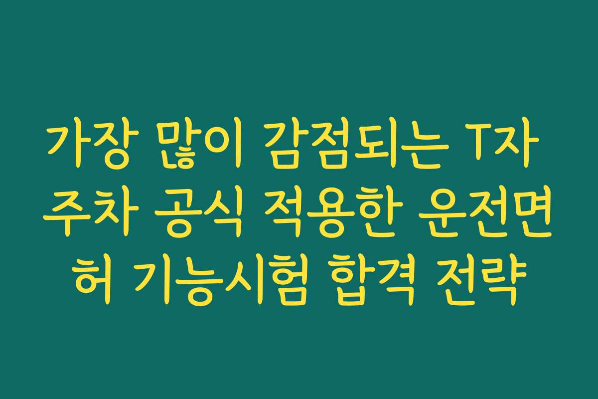 가장 많이 감점되는 T자 주차 공식 적용한 운전면허 기능시험 합격 전략