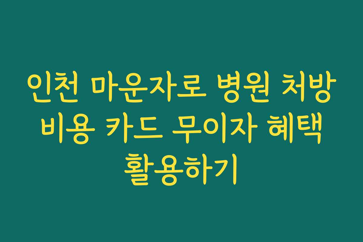 인천 마운자로 병원 처방 비용 카드 무이자 혜택 활용하기 인천 마운자로 병원 처방 비용 카드 무이자 혜택 활용하기