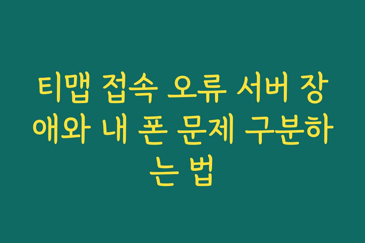 티맵 접속 오류 서버 장애와 내 폰 문제 구분하는 법