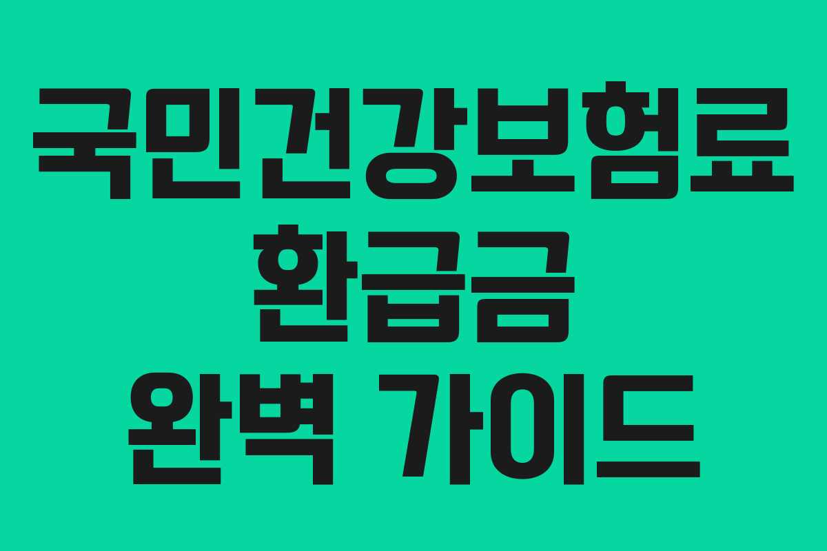 국민건강보험료 환급금 완벽 가이드 국민건강보험료 환급금 완벽 가이드