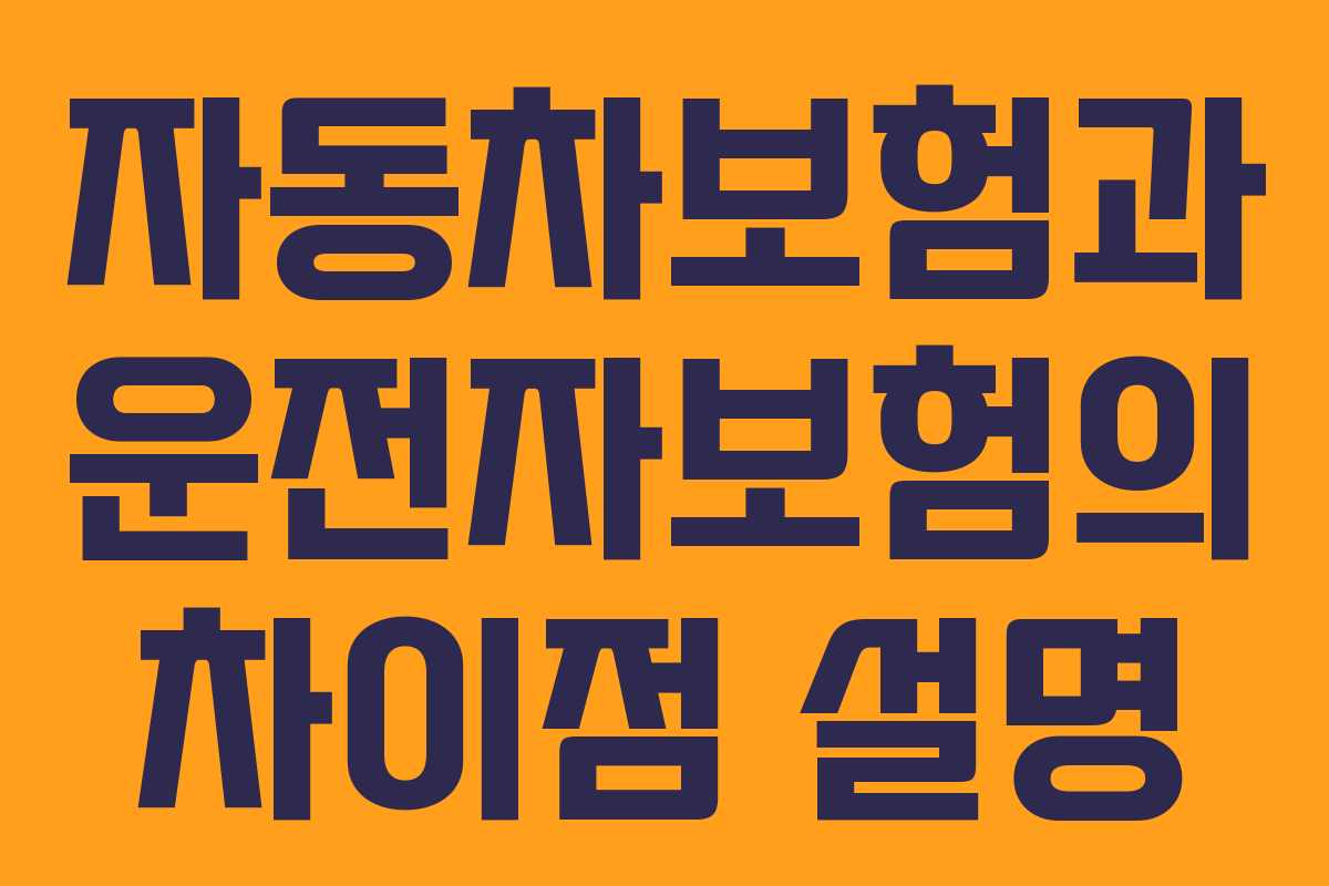 자동차보험과 운전자보험의 차이점 설명