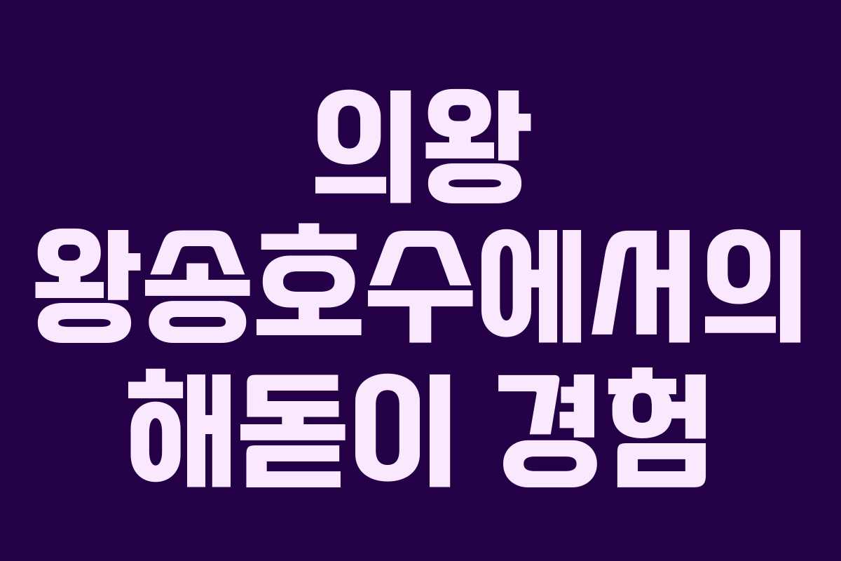 의왕 왕송호수에서의 해돋이 경험