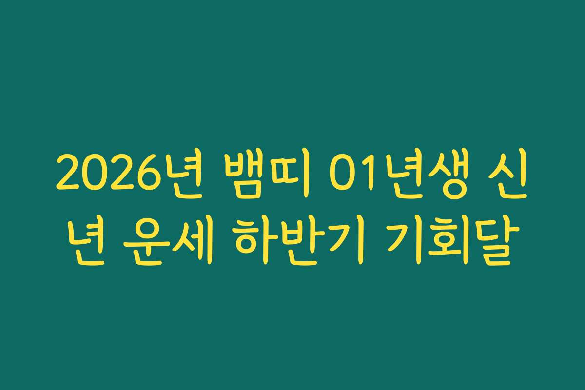 2026년 뱀띠 01년생 신년 운세 하반기 기회달 2026년 뱀띠 01년생 신년 운세 하반기 기회달