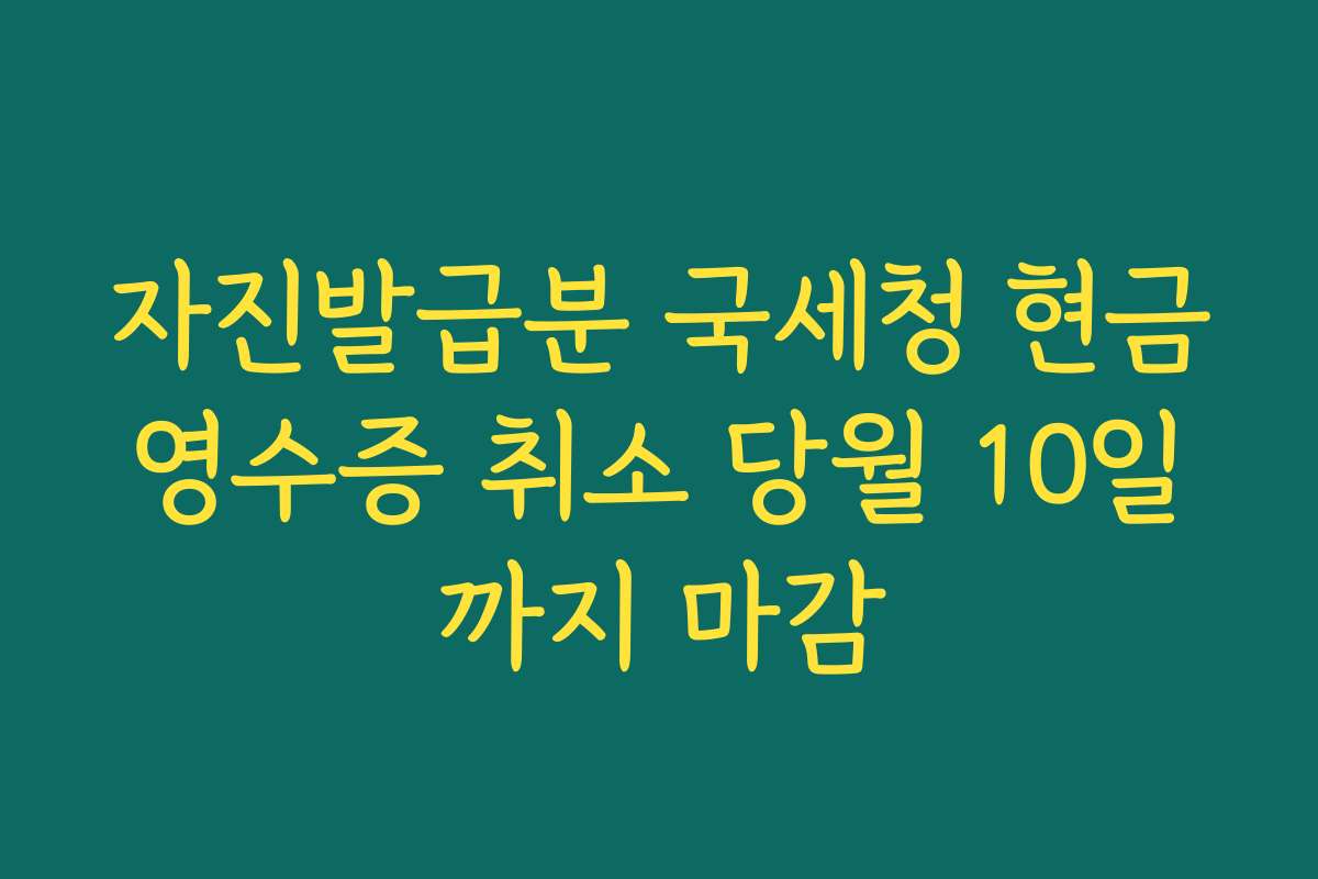 자진발급분 국세청 현금영수증 취소 당월 10일까지 마감