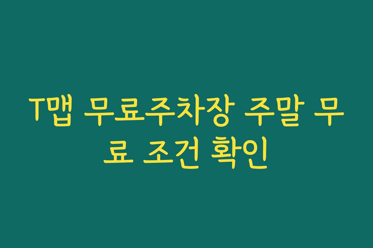 T맵 무료주차장 주말 무료 조건 확인