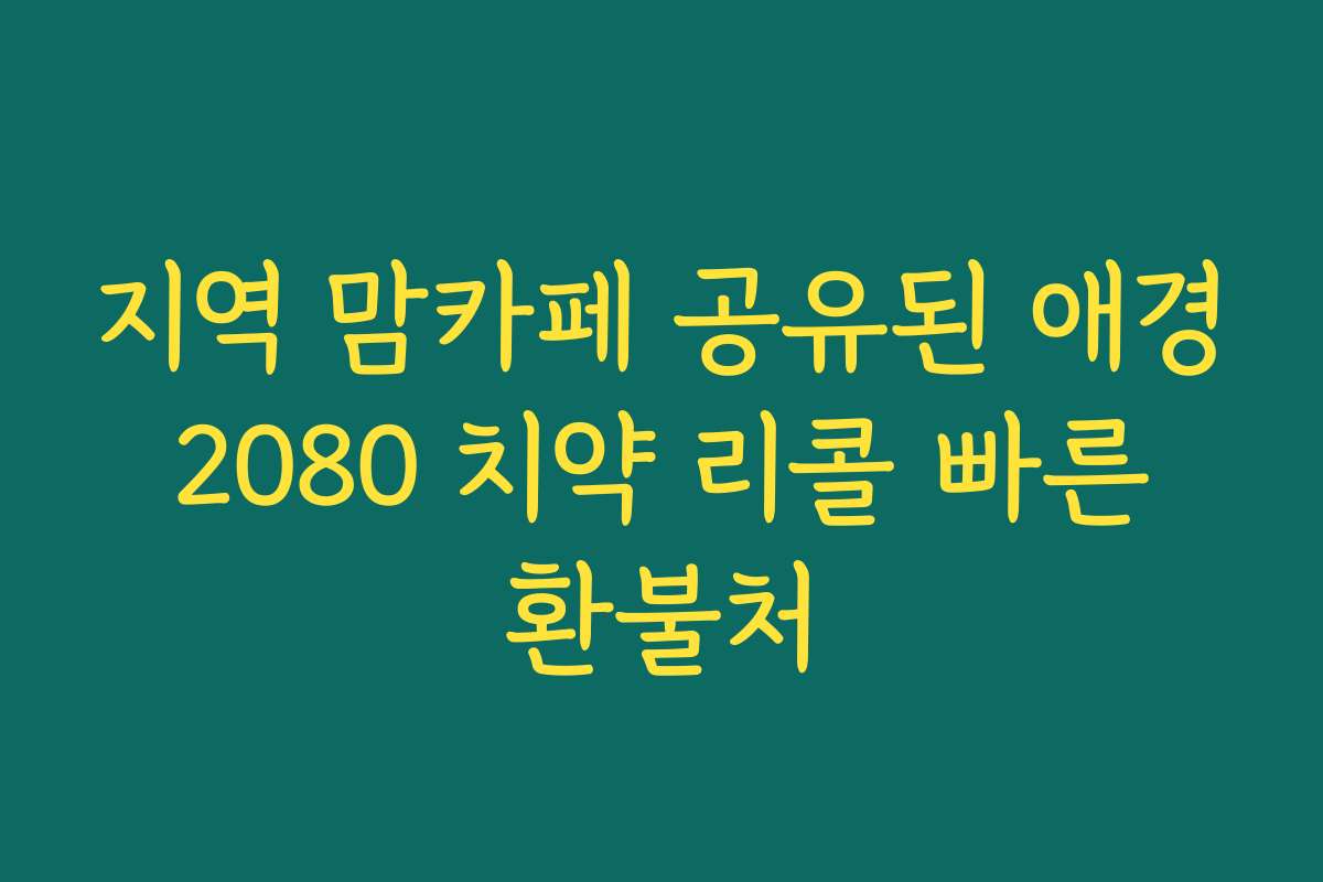 지역 맘카페 공유된 애경 2080 치약 리콜 빠른 환불처